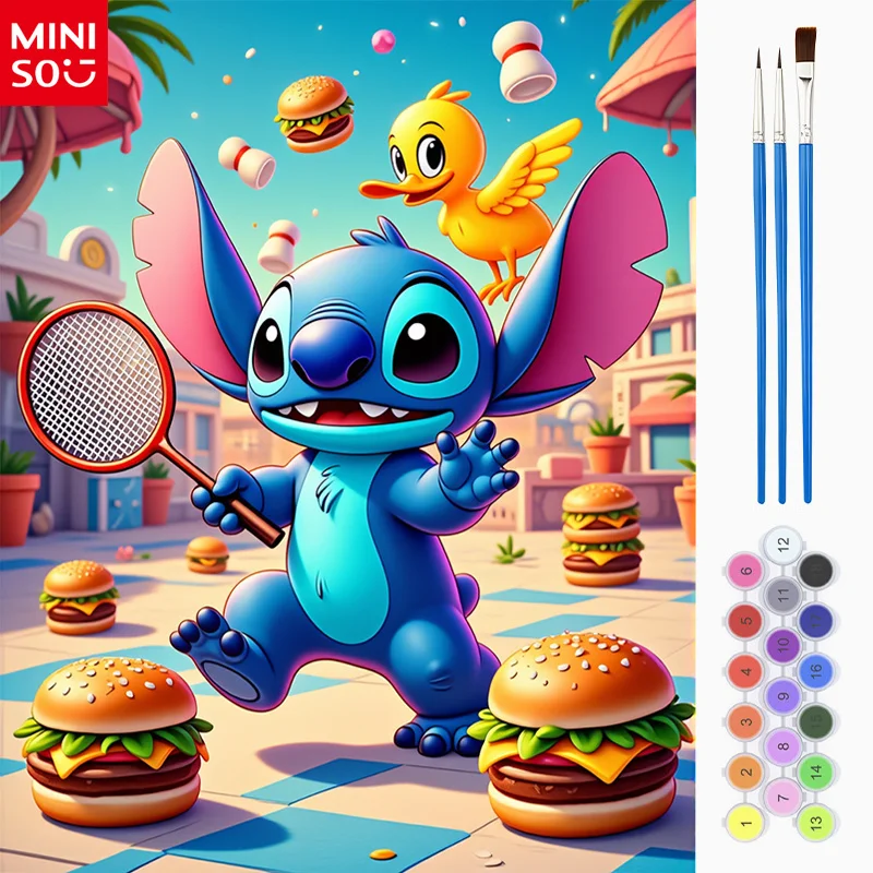 

Набор цифровой масляной живописи Disney DIY, Стич, идеальный выбор для начинающих, безрамный дизайн для отдыха и развлечений