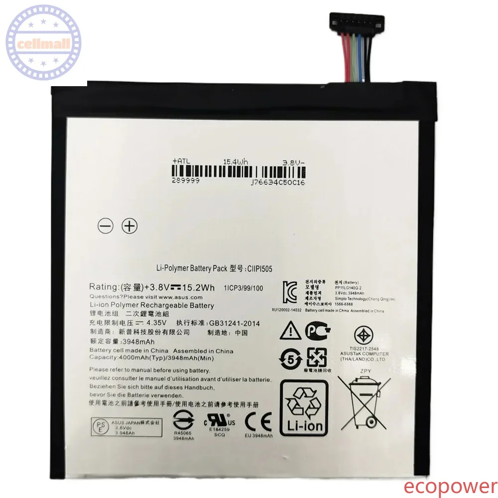 4000mAh High Quality Brand New Battery C11P1505 For Asus ZenPad 8.0 Z380KL Z380C Z380CX P022 P024 Replacement Batteries+Tools