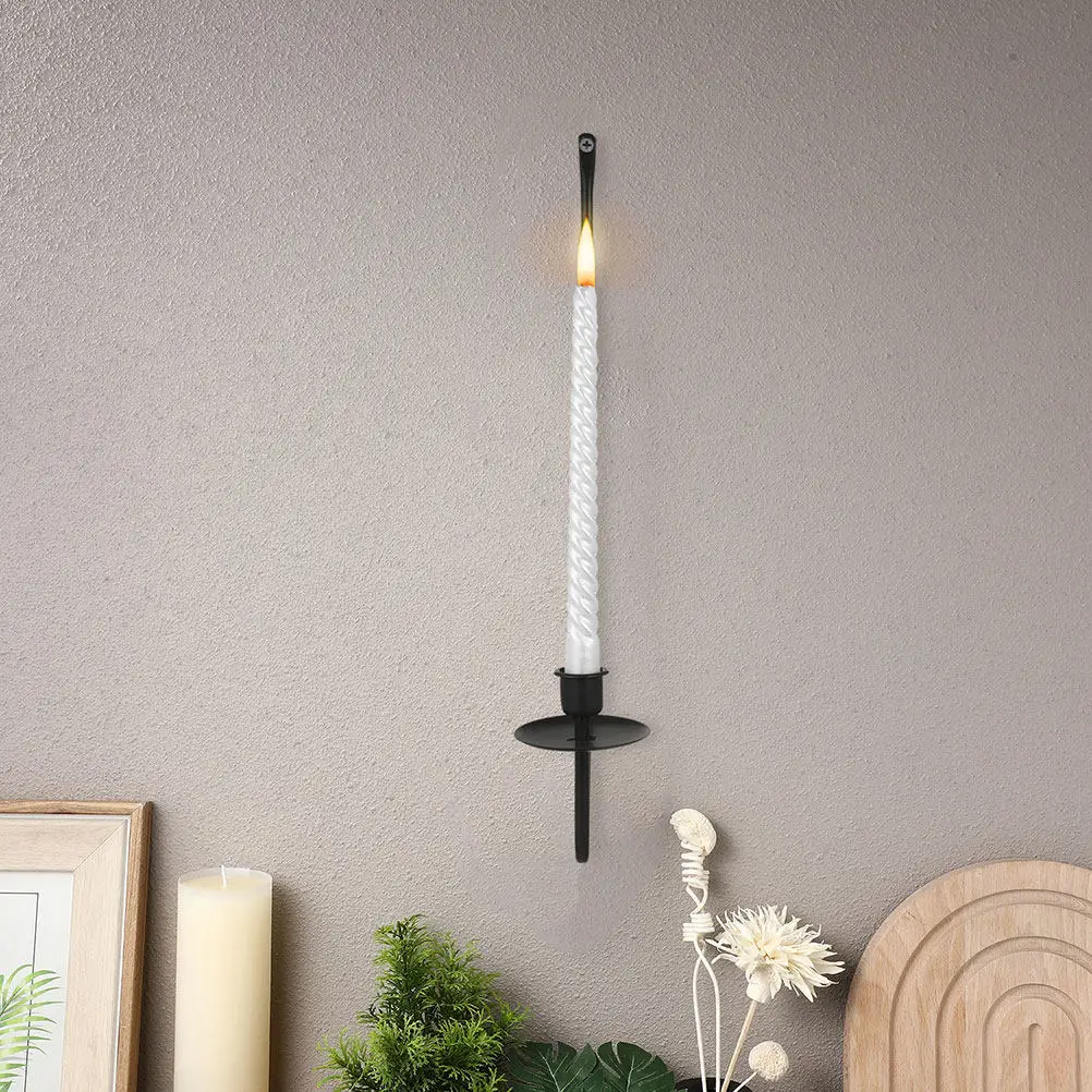 

Набор из 4 металлических настенных держателей в современном фермерском стиле для декора гостиной и камина, стильные подвесные держатели для конических свечей