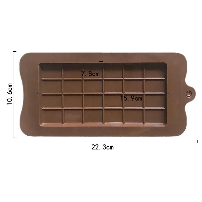 Chocolade siliconen lange vierkante geruite siliconen taart decoratieve mal Chocolade blok inzet wafel siliconen mal