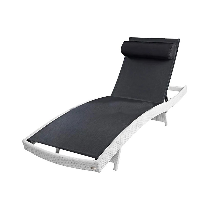 Patio Outside Beach Sun Lounger Outdoor Waterproof Chair Rattan