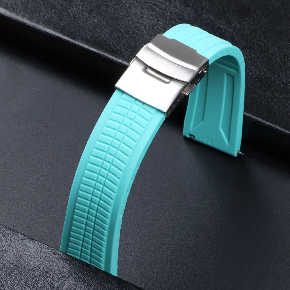 20/22/24mm Quick Release Soft Silicone WatchBand Rubber Waterproof Replacement for Samsung Galaxy for Seiko Strap of Rolex Watch