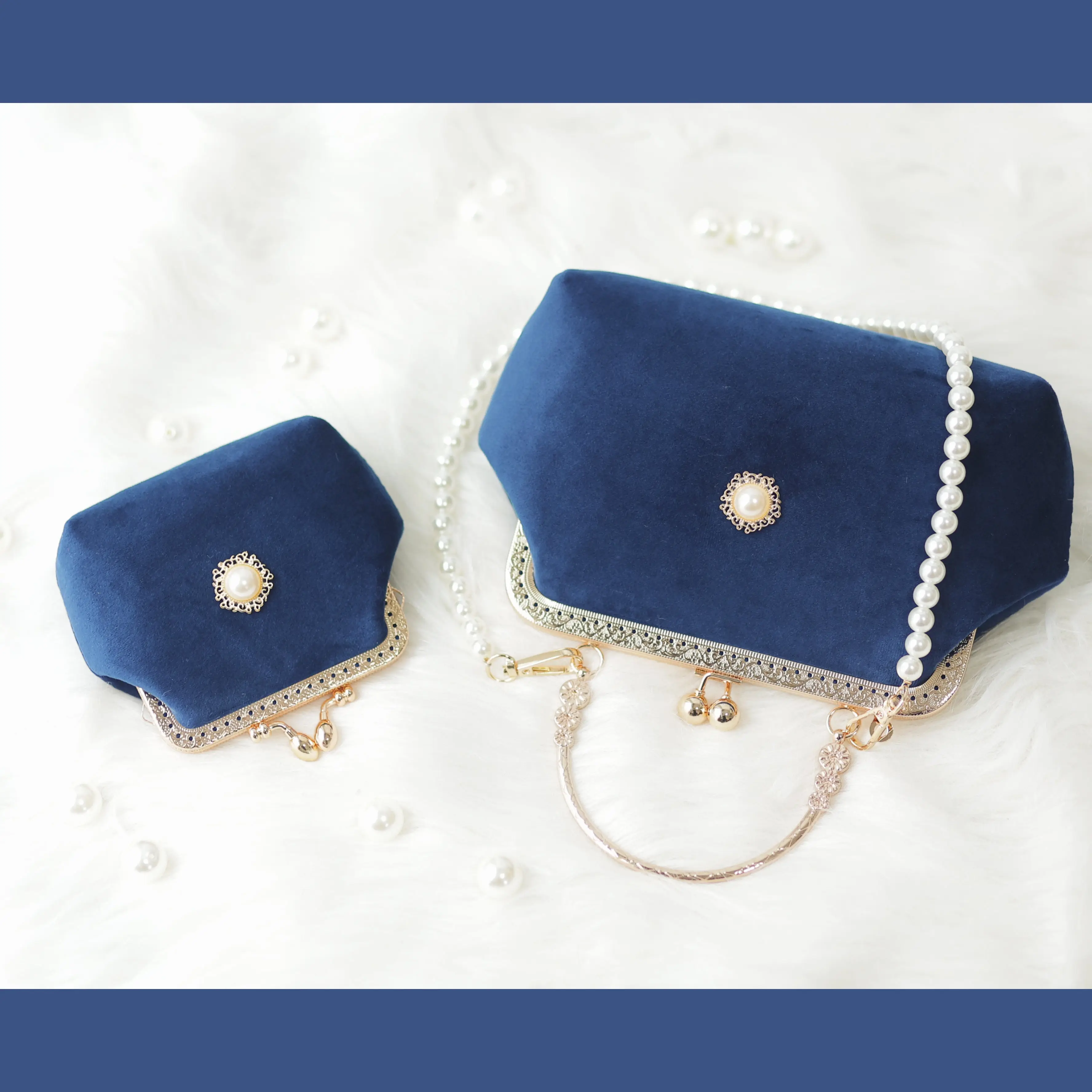 

Beading Bags Top Fashion Bags Classic Blue Color Mother-and-child bag Bag Women Bag Vintage Chain Women Shoulder Crossbody Bag
