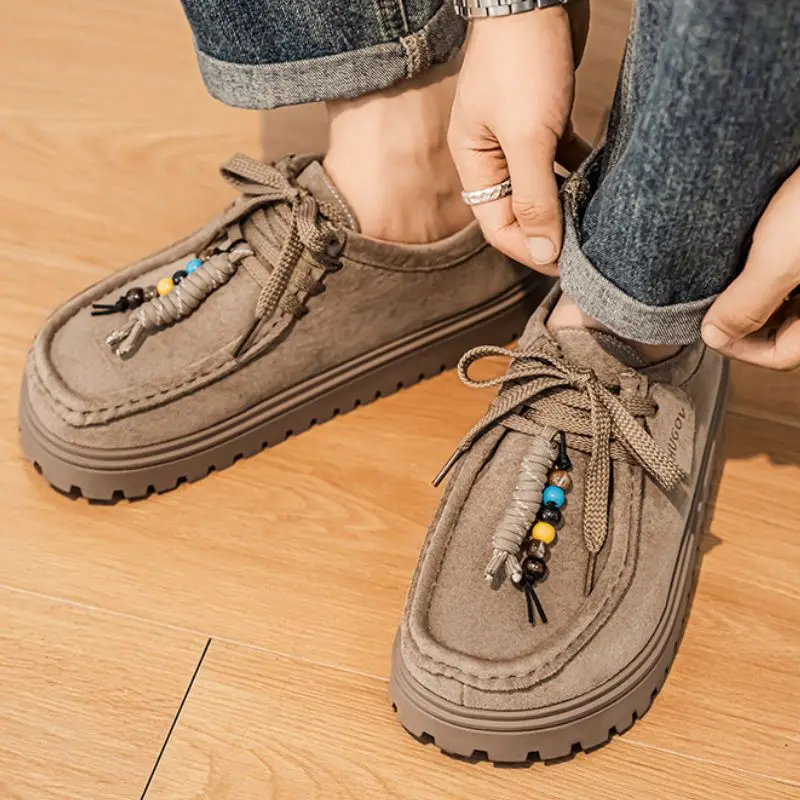 

Retro Round-toe Stylish Men's Simple Lightweight Casual Shoes Breathable Outdoor Men Sneakers Walking Shoes