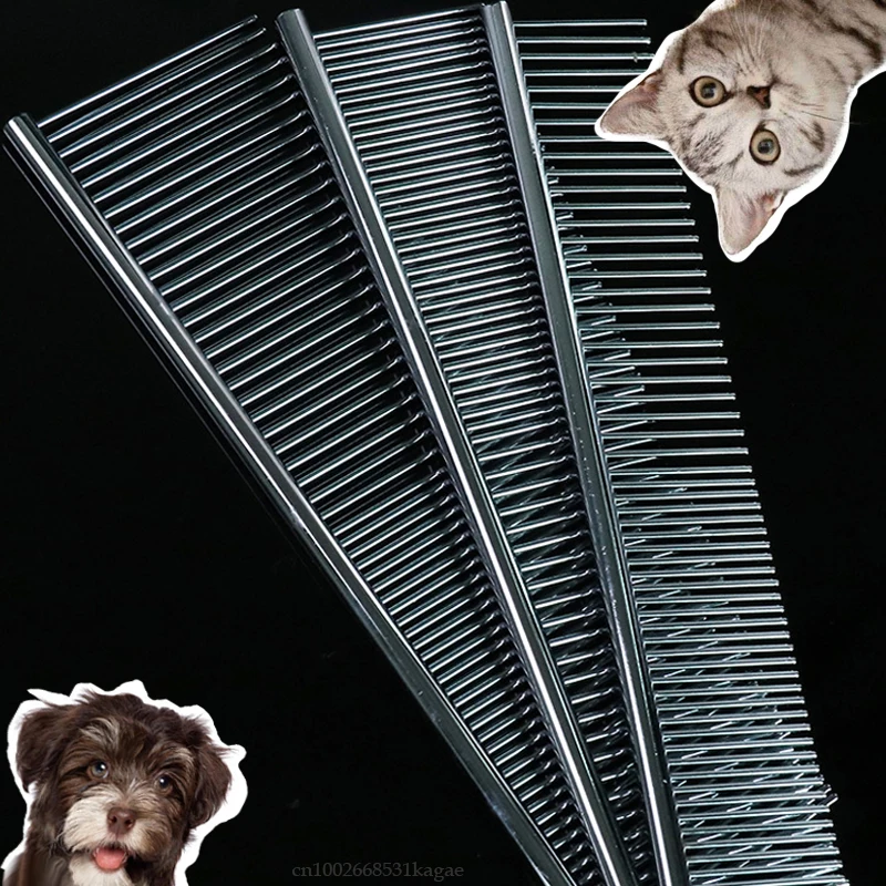 Stainless Steel Pet Comb for Dog Cat Hair Removal Dematting Grooming Comb Gently Removes Loose Undercoat Flea Dropshiping