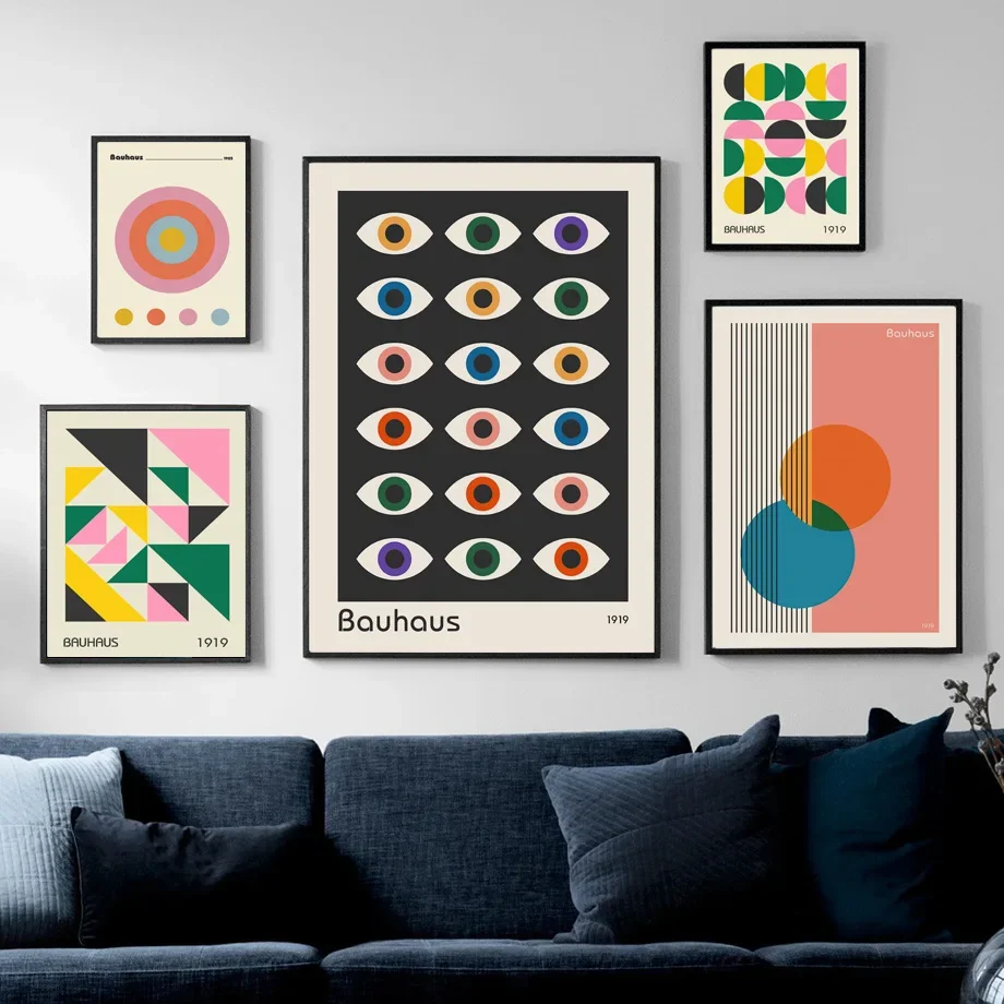 Abstract Bauhaus Geometric Pattern Eye Modern Gallery Wall Art Canvas Posters Prints Home Decoration Painting Living Room Decor