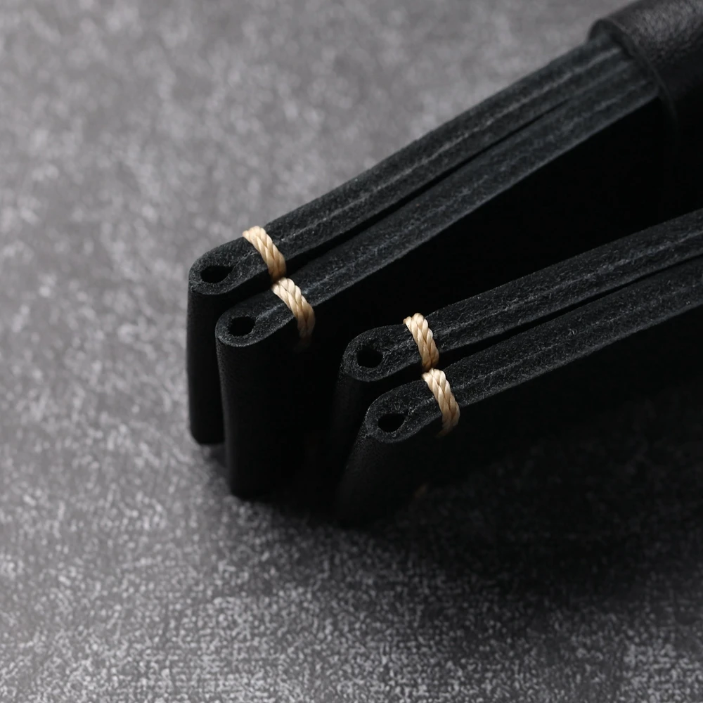 Handmade Head Layer Cowhide Leather Strap 20 22 24 26MM Black Soft Thickened Men Leather Vintage Strap Suitable For PAM1