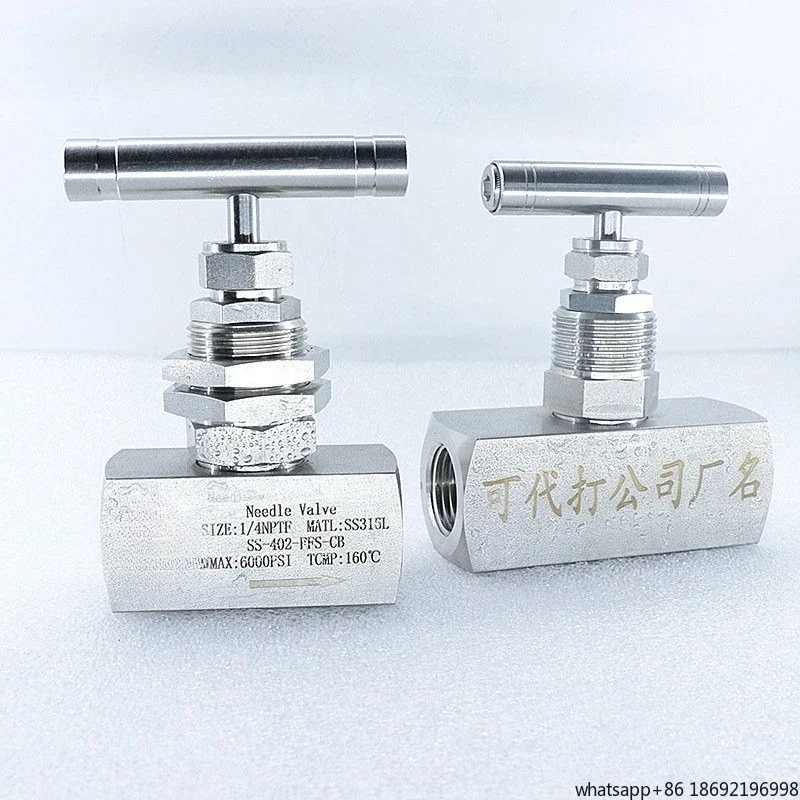 1/4 1/2 NPT Needle Valve 316 Stainless Steel 6000PSI Panel Manual Female Thread American Standard Globe Valve