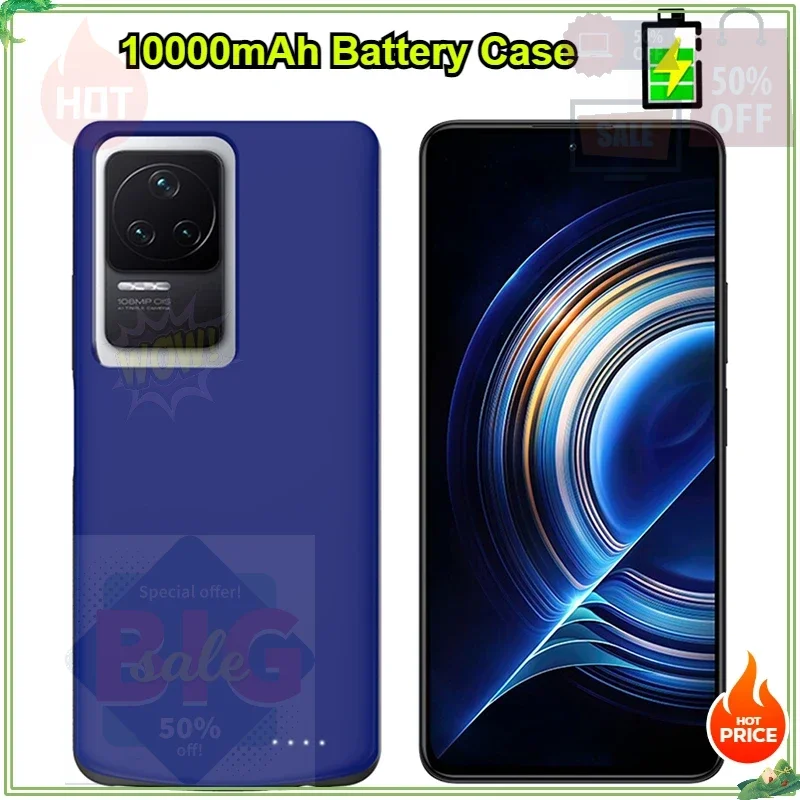 

10000mAh Battery Charger Case Cover for Xiaomi Mi Poco F5 Pro 5G External Battery Cases Power Bank Charging Cover ForPoco F5 Pro