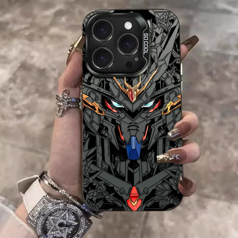 Чехол для телефона с аниме-дизайном Gundam для iPhone 17, 17e, 16e, 16, 15, 14, 13, 12, 11 mini, Pro, Max, XSMAX, Air, Plus, матовая задняя крышка с защитой от падений