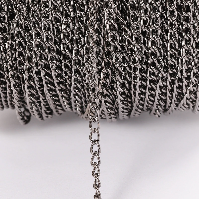 2 meter platte 2,5/3,5/4,5 mm verlenging dunne ketting metalen ketting DIY ketting lichaamsketting sieraden maken kettingaccessoires