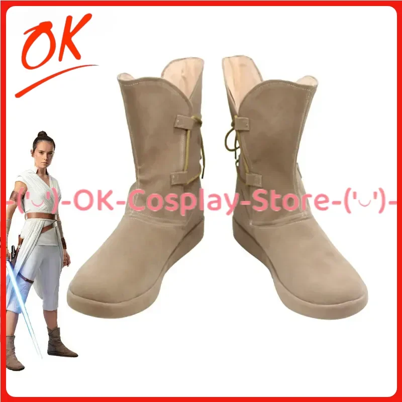 [Customized] Skywalker Rey Cosplay Shoes Anime Game Roleplay Costume Prop Halloween Carnival Party PU Leather Boots