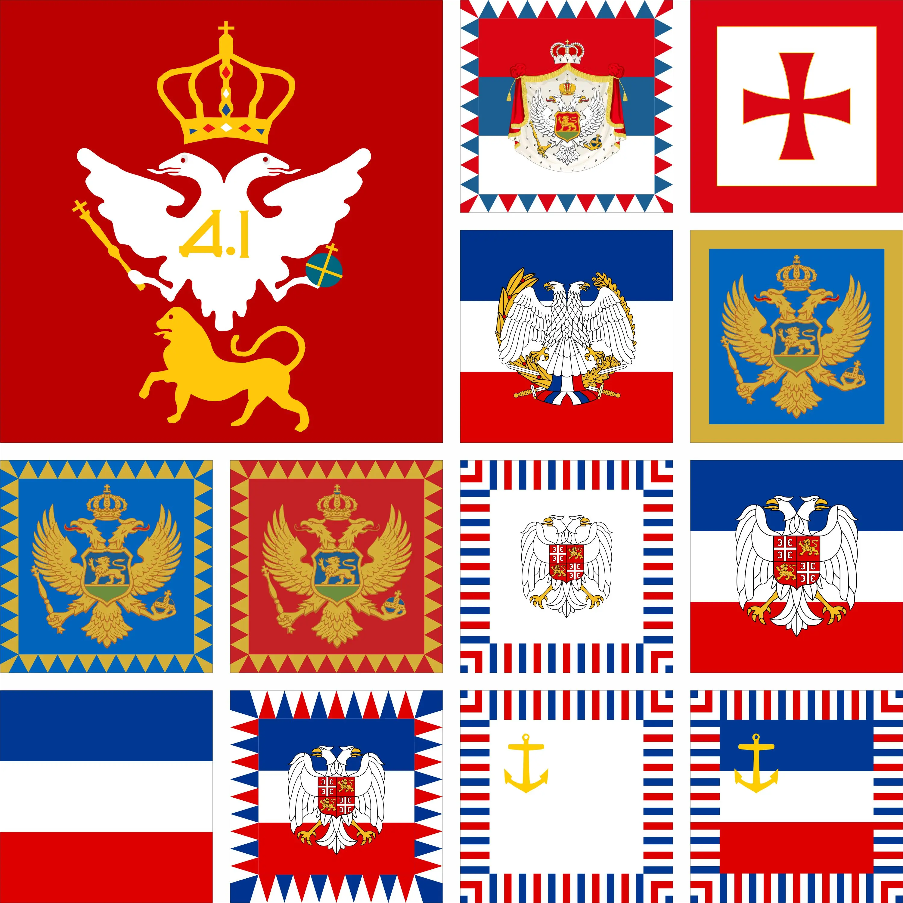 Montenegro Standard President Flag Minister banner 120x120cm 4X4FT Double sided printing Alaj-barjak Prince Danilo I flags