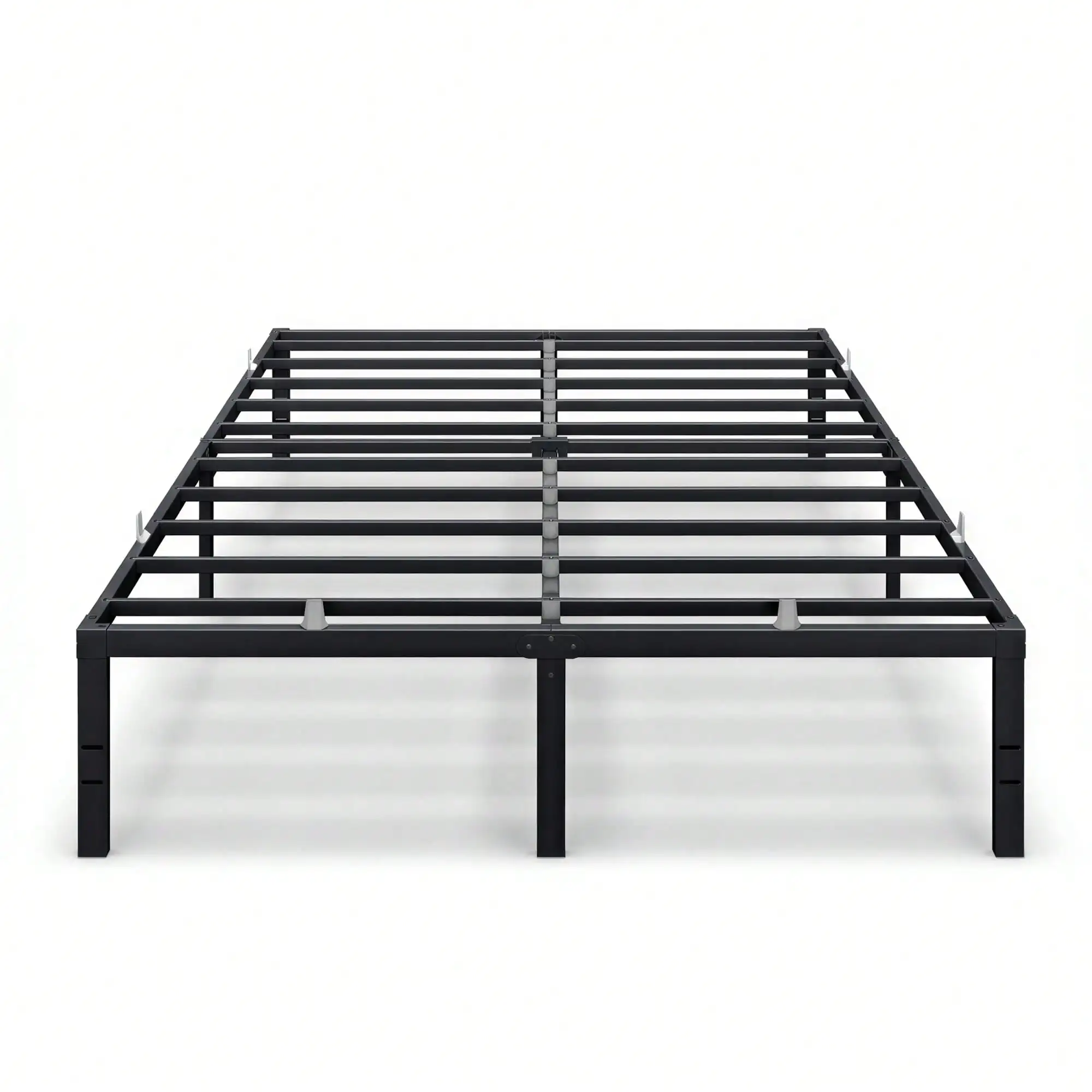 16 Inch Tall Heavy-Duty Metal Platform Bed Frame, King/Queen/Full/Twin Size, 550/1100 Lb Weight Capacity, No Box Spring Needed, With Under-Bed Storage & Mattress Retainers, Easy Setup