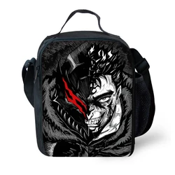 Anime B-berserks Child Insulated Large Capacity Bag for Boy and Girl Student Outdoor Picnic Resuable Thermal Cooler Lunch Box