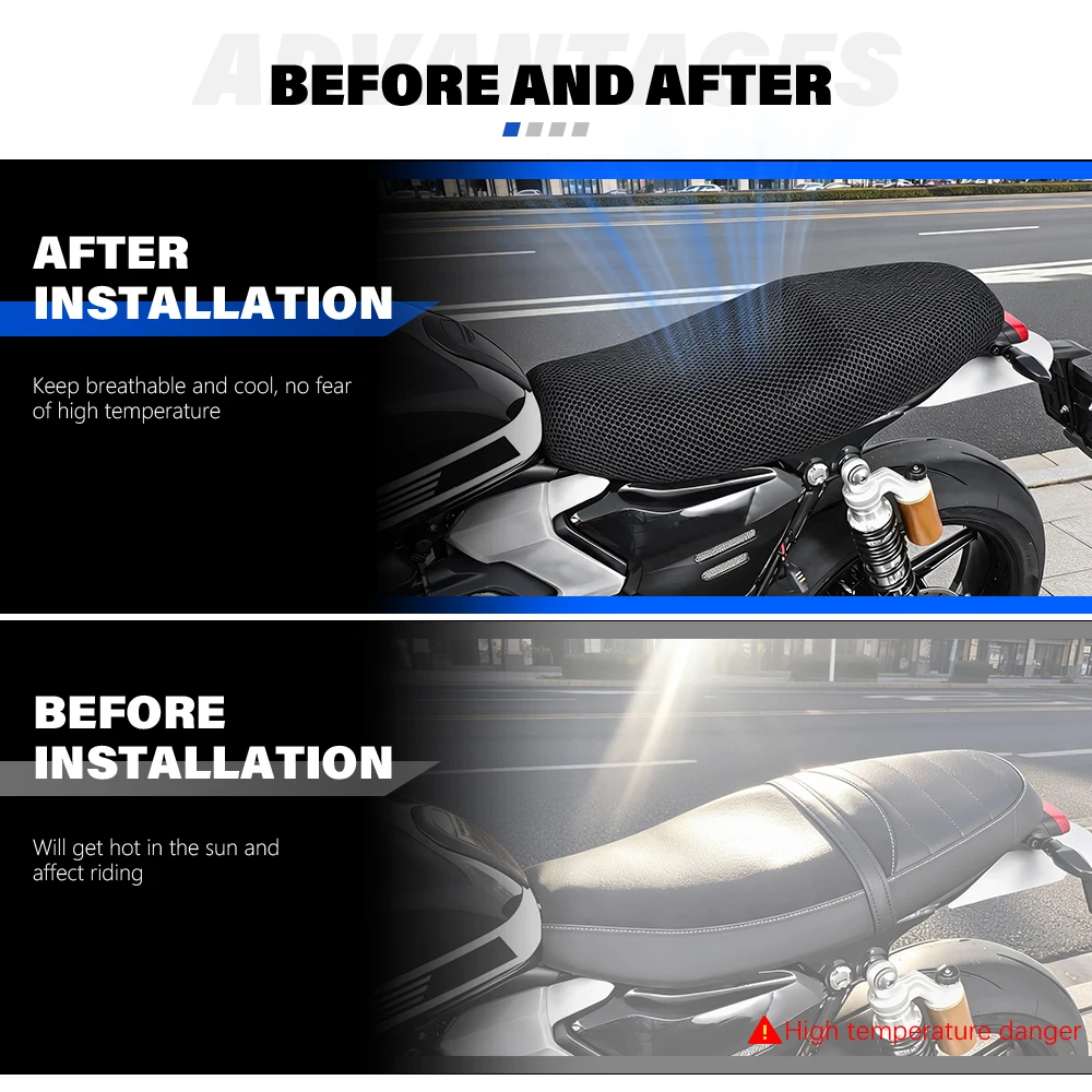 For Speed Twin 900, Speed Twin 1200 3D Honeycomb Mesh Seat Cover Breathable Sun Cushion Guard Insulation Accessories