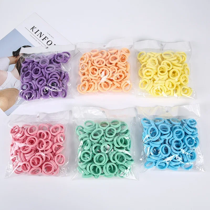 Korean Version of Colored Children's Towel Hairband Without Seams Simple Tying Hair Headband Candy Colored Headband Elastic Band