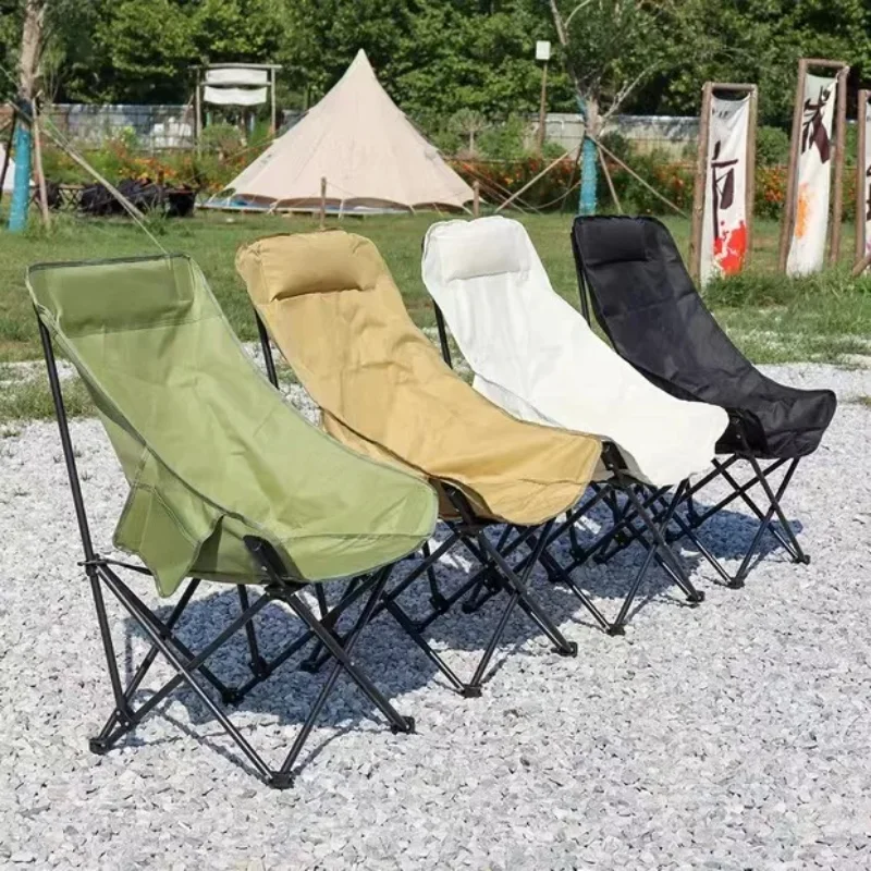 High Back Moon Chair Oxford Cloth Outdoor Folding Portable Chair Manufacturer Wholesale Outdoor Leisure Booster Recliner Factory