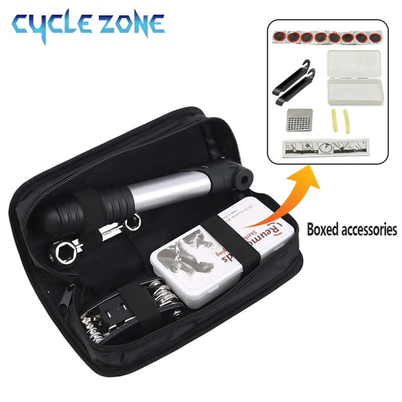 Bicycle Repair Tool Kit Portable Bike Emergency Maintenance Set Hand Pump Tire Patch Pry Bars Multi Hex Wrench Outdoor Cycling