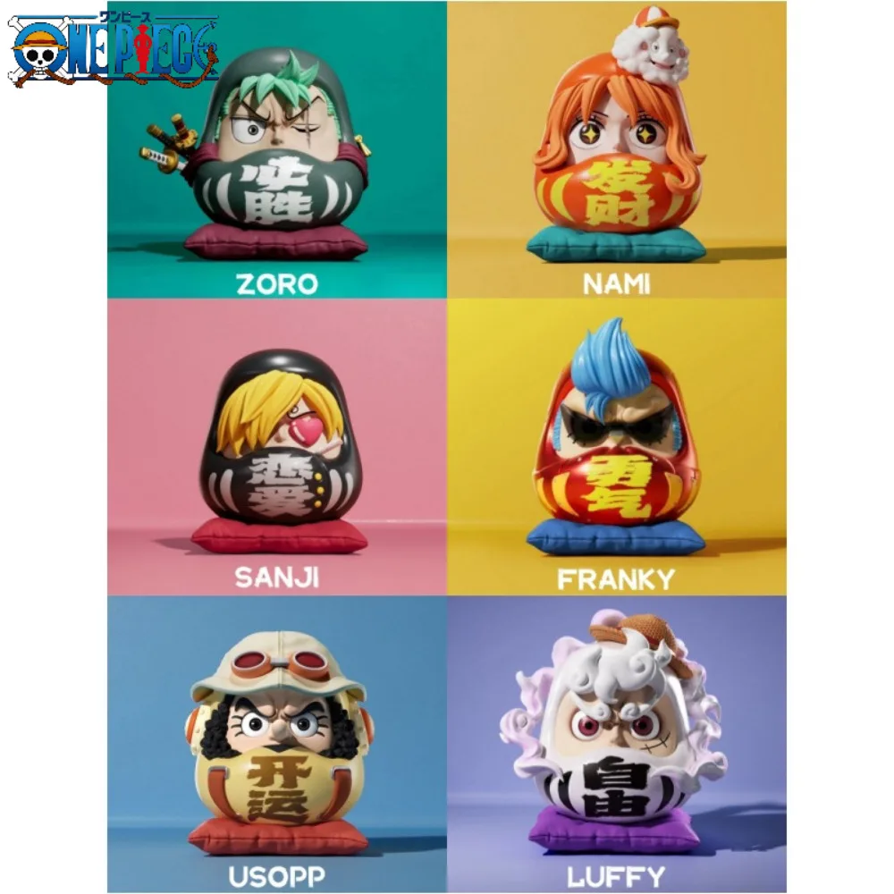 Conjunto de figuras Daruma de una pieza, Luffy Nika, Zoro, Sanji Q, versión, decoración de coche, modelo de Anime, regalo oficial