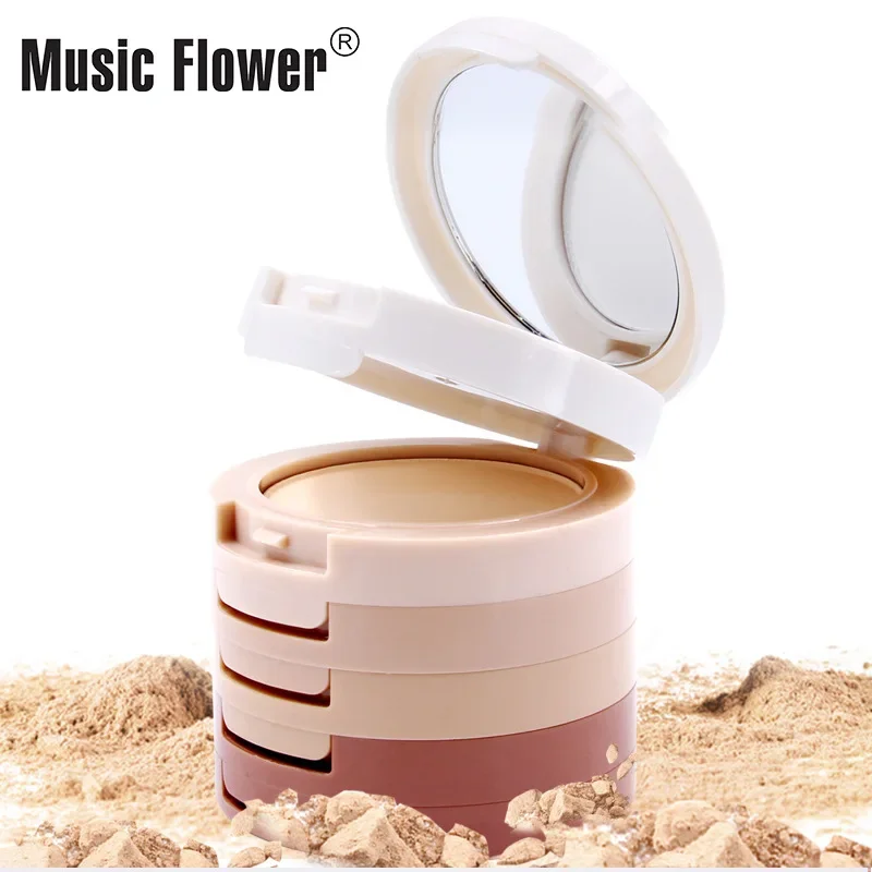 

Concealer Contouring Powder, 5 Color 5 Decked Powder Tower, Brightening Skin Tone,Oil Control Makeup Loose Powder Setting Powder