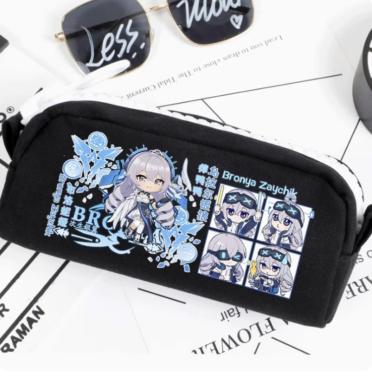 Imagem -02 - Oxford Canvas Pencil Case Bolsa de Armazenamento Caixa de Caneta Escolar Anime Honkai Impacto Bronya Zaychik 1845