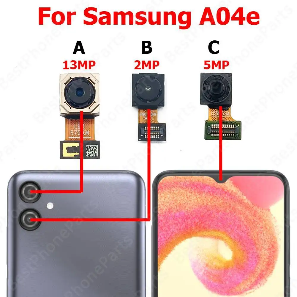 

Задняя и передняя камеры для Samsung A04e A042F A042M, модуль задней и фронтальной камеры для селфи, запасные части для мобильного телефона