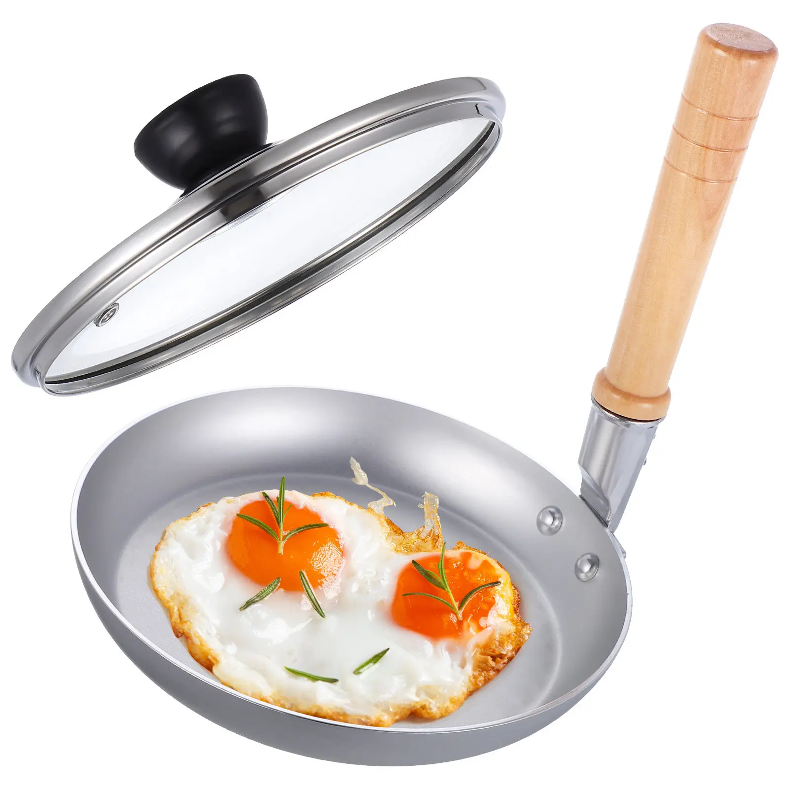 

Tamagoyaki Pan with Vertical Wooden Handle Japanese Cooking Frying Pan for Oyakodon Egg Tamagoyaki Home Kitchen Use Stainless