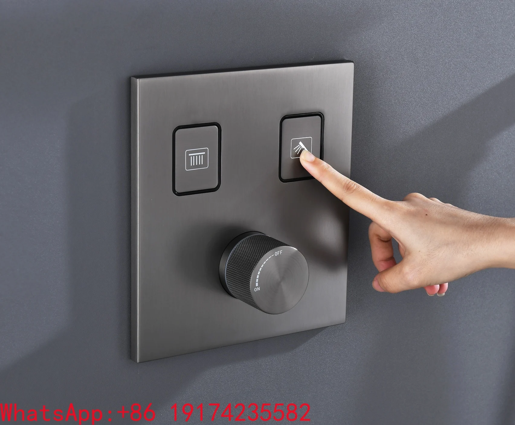 2 Way Solid Brass Push Button Hot Cold Concealed Bathroom Shower Mixer Valve Control Shower Diverter with In-wall Box