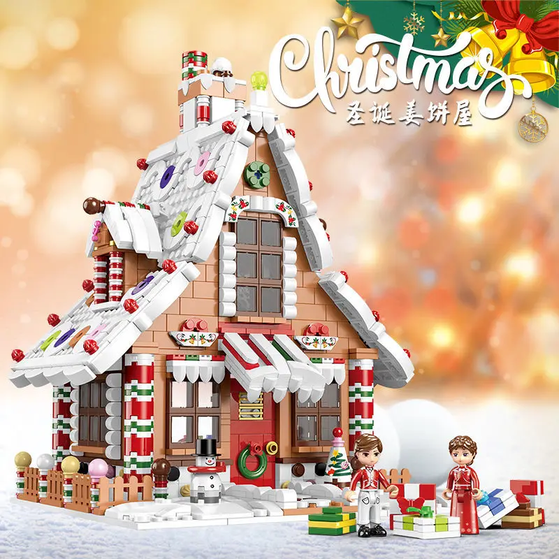 Cidade Christmas House Building Blocks para Crianças, Amigos Music Box, Castelo, Trem, Papai Noel, Árvore, Bricks Brinquedos, Kids Gift, 1455 Pcs