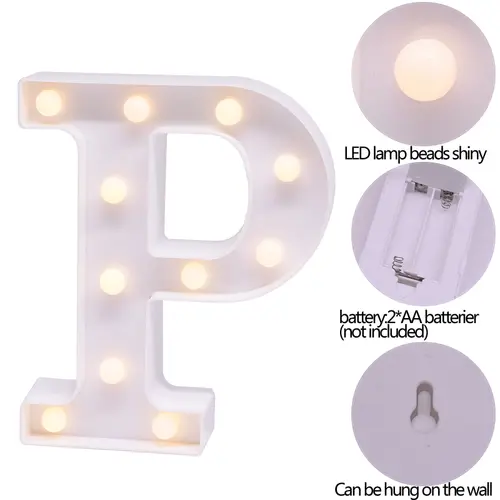 Luminous Number Lamp Alphabet Letter LED Lights Birthday Valentine's Day Wedding Party Decor 0-9 Digital A-Z Letters Night Light - Image 6