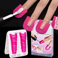 26pcs Nail Polish Protector Anti Overflow Clips 10Sizes Reusable Nail Holder for Spray Gun/Painting U-Shape Nails Protector Tool