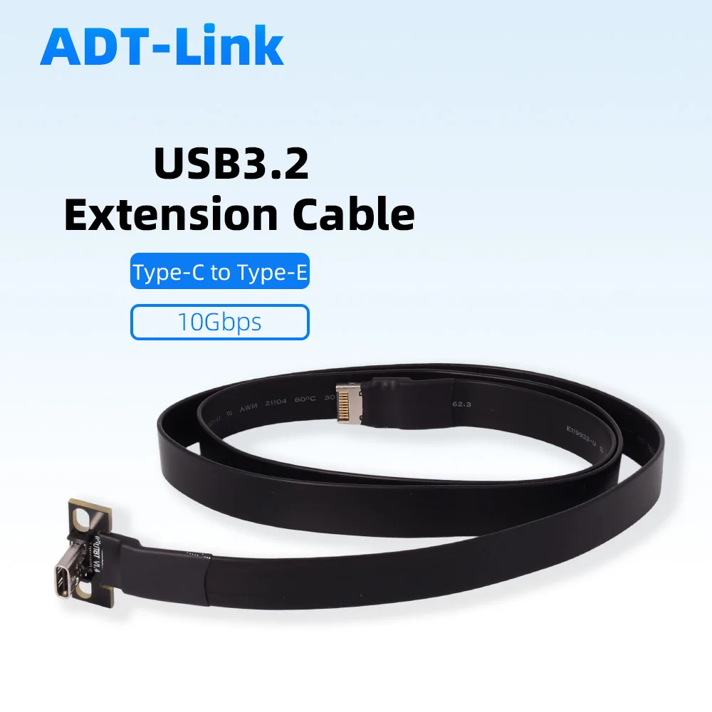 

USB 3.2 20G Internal Type-C Flat Female Socket To Type-E19P/20P Flat Male Extension Adapter Cable for ITX/ATX Motherboard