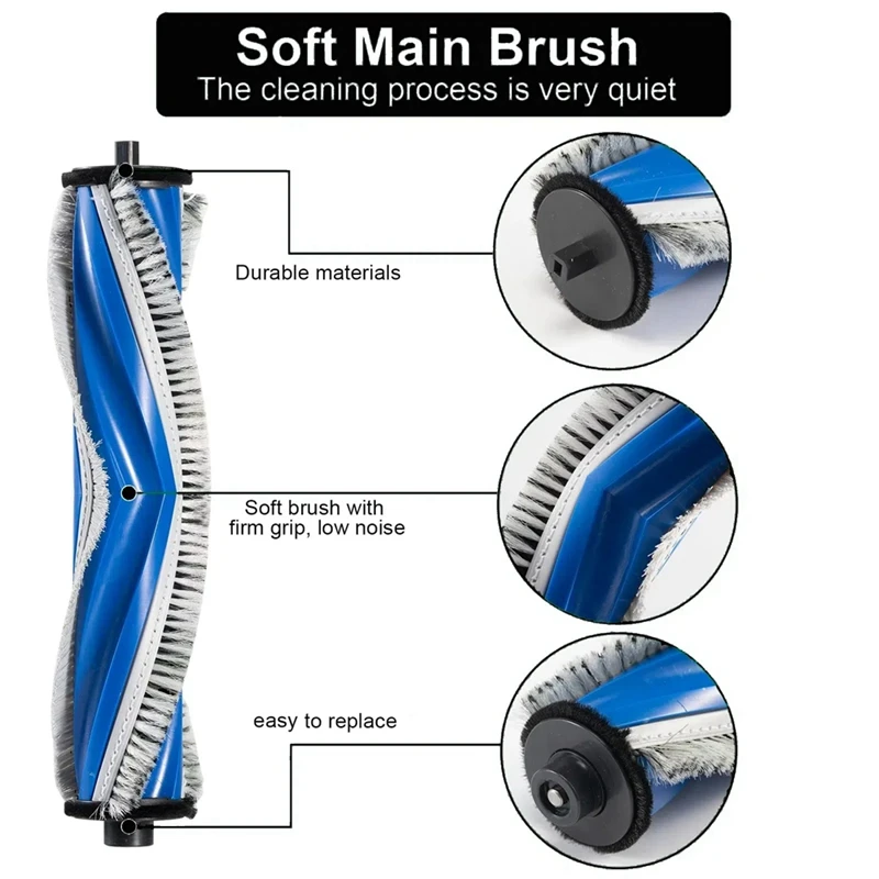 A44F-สําหรับECOVACS DEEBOT X5 OMNI / X5 PROหุ่นยนต์เครื่องดูดฝุ่นถุงเก็บฝุ่นHepaกรองหลักแปรงด้านข้างMop Ragผ้า