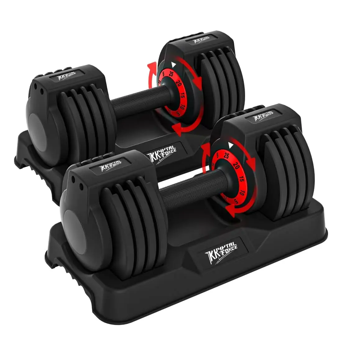Adjustable Dumbbell Set 5-in-1 Quick-Lock 25lbs/50lbs Pair Anti-Slip Handle Home Gym Weights, Customized