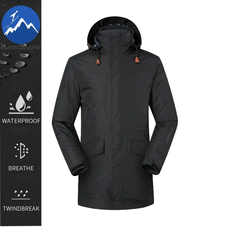 

Maxbarley Mens Jacket New Camping Waterproof Windproof Coat Leisure Solid Color Outdoor Mountaineering Hiking Autumn Garment