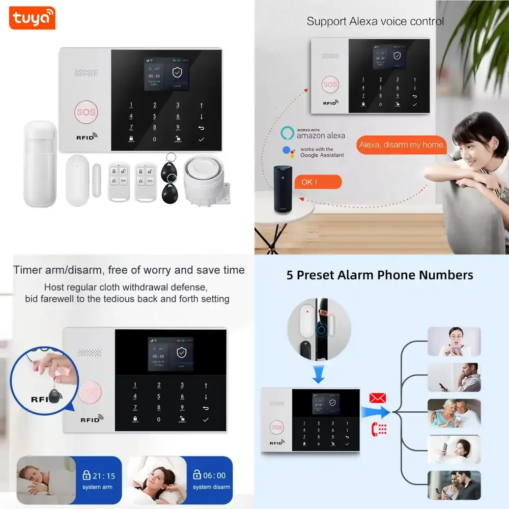 

Smart Alarm System for WiFi Wired Zones Theft Wireless Security Alarm for House Home Security System Burglar Alarm