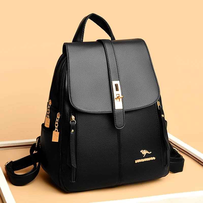 Women Large Capacity Backpack Purses High Quality Leather Female Vintage Bag School Bags Travel Bagpack Ladies Bookbag Rucksack