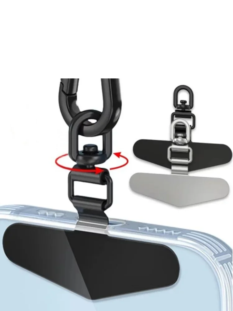Universele roestvrijstalen mobiele telefoon Lanyard-patchpakking 360 graden draaibaar Afneembaar Anti-verloren metalen ketting Veiligheid Connect-kaart - afbeelding 2