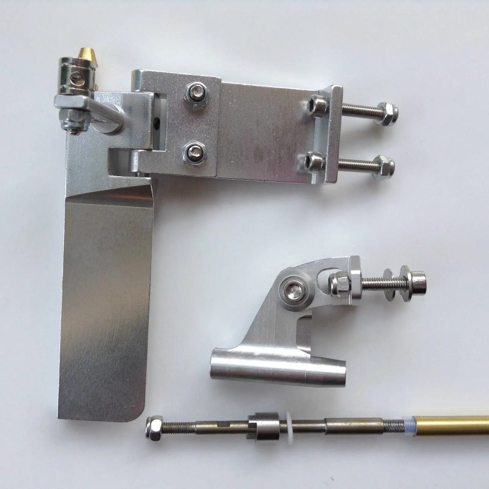 3.18mm Flex Shaft & Bracket Set, 75mm Water Rudder w/ Trim Tab & Fin for Brushless RC Boat