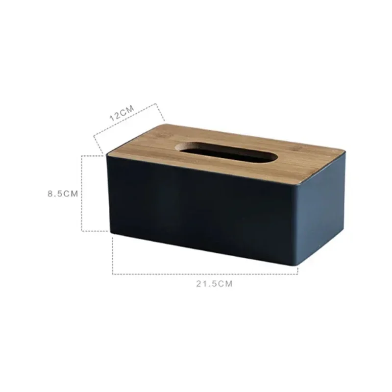 Tissue Box Table Napkin Rings Tissue case Paper Box Container Bamboo Cover Solid Wood Storage Box Home Table Decoration