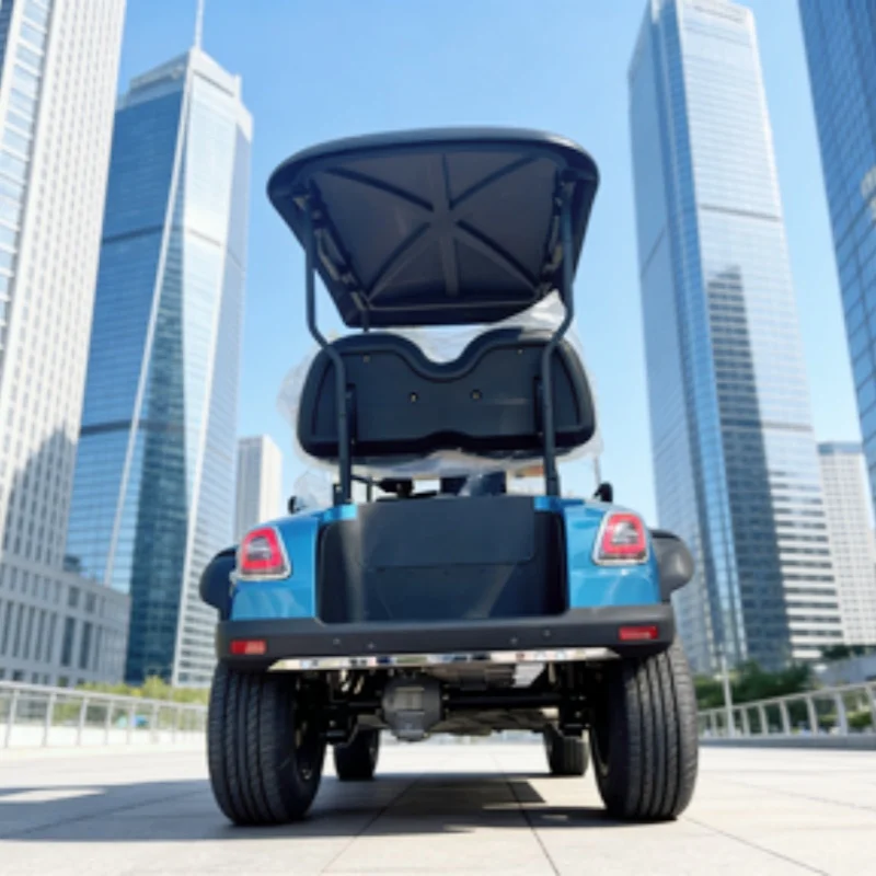 60V 72V Lithium Battery Road Legal Golf Push Cart 2 Seater Village Utility Electric Golf Cart With Folding Windshield Foot Pedal