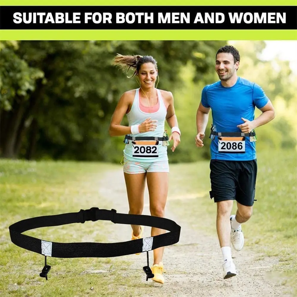 High-quality Polyester Running Number Belt Multicolour Unisex Marathon Race Belt Adjustable Gel Holder Waist Support