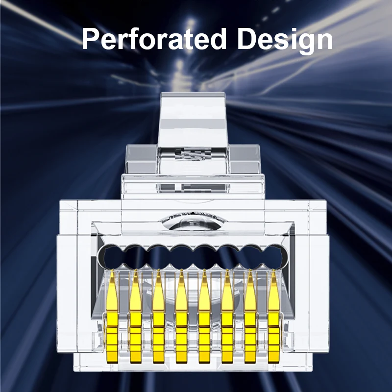 RJ45 Connectors CAT6 CAT5E 300/500pcs Pass Through Modular Plug Network UTP 30/50μ Gold-Plated 8P8C Crimp End for Ethernet Cable