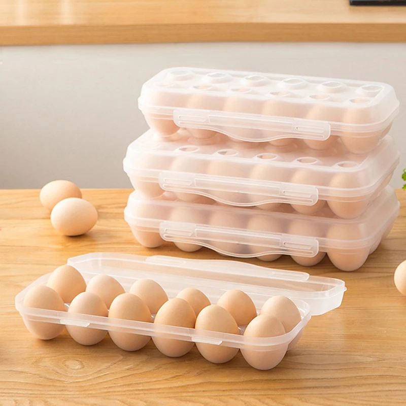 Caja de almacenamiento de huevos con tapa para el hogar, organizador de huevos con rejilla 12/18, 1 unidad