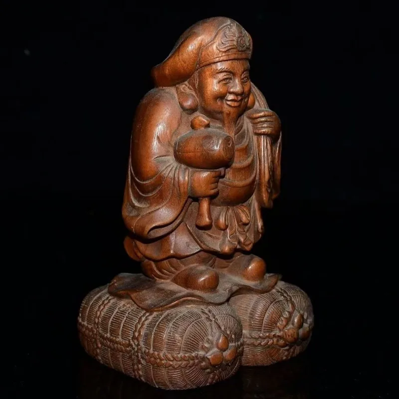 Hand-Carved Boxwood Daikokuten Statue - 3.15*2.05