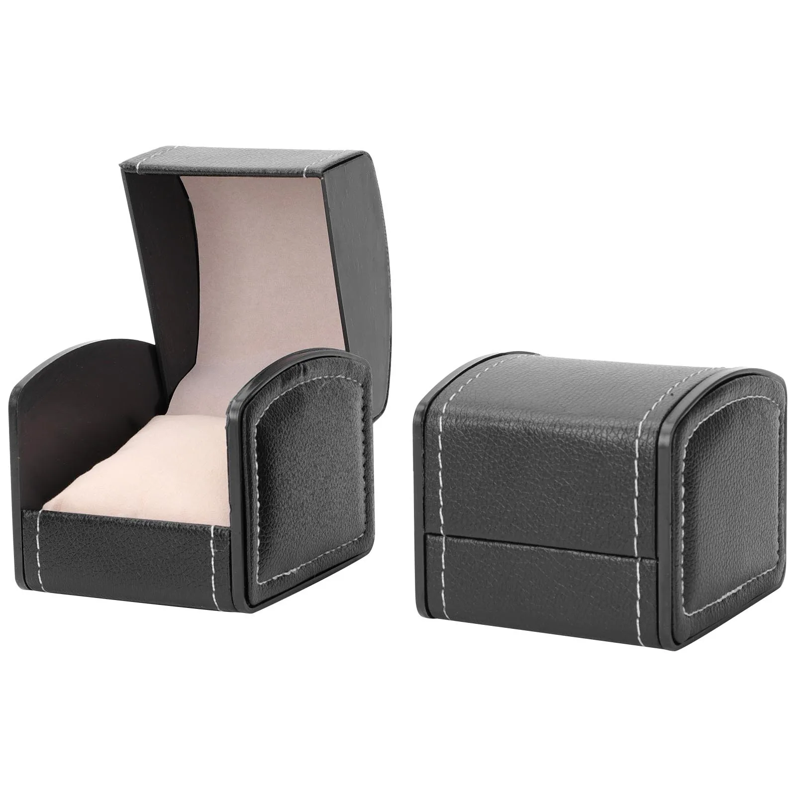 

2pcs Watch Box Vintage Pu Watch Display Storage Case For Wristwatch Jewelry Organizer Gift Holder