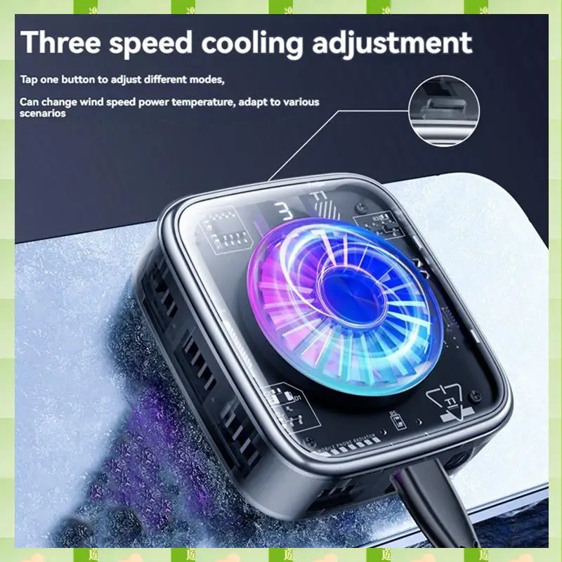 2025 SR01 PRO Mobile Phone Cooling Radiator Number Show Magnetic Backpack Semiconductor Radiator For IOS/Android B,SR01 PRO Mobi