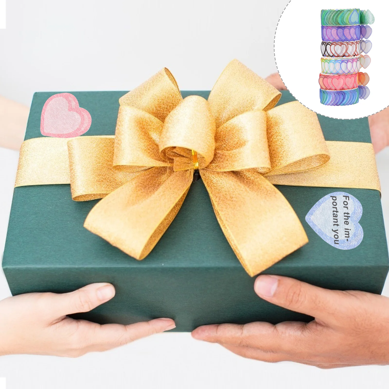 

6pcs 6 Rolls Heart Shape Washi Tapes Decorative Paper Tape For Diy Scrapbook Craft Gift Wrapping Masking Tapes Planner