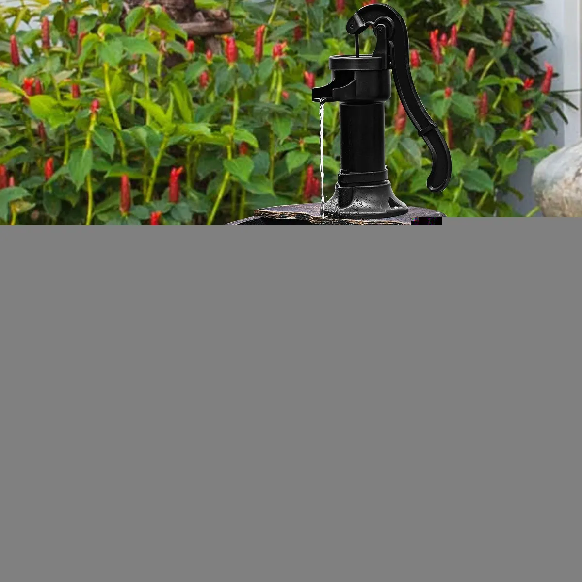 

2 Tier Barrel Waterfall Fountain Barrel Water Fountain Pump Outdoor Garden